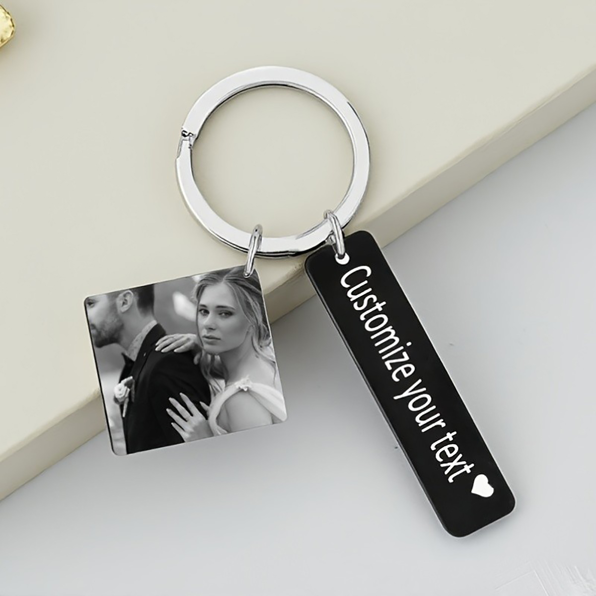 Initial Ring Custom - Personalizowany breloczek ze stali nierdzewnej z